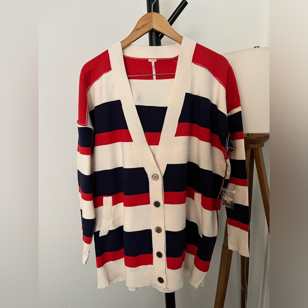 Striped Button-Up Cardigan Sweater - Picture 5 of 12